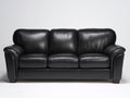 3 Sitzer Sofas in Lederoptik 225 x 96 x 92 cm - Schwarz - Klassisches Komfortdesign mit Holzfüßen für Wohnzimmer und Gästezimmer