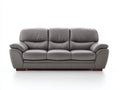 3 Sitzer Sofas in Lederoptik 218 x 98 x 91 cm - Grau - Weich gepolstert mit breiten Armlehnen für Wohnzimmer und Büro