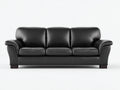 3 Sitzer Sofas mit Lederbezug 220 x 94 x 88 cm - Schwarz - Gepolstert mit geschwungenen Armlehnen im klassischen Design