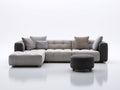 Ecksofa mit Stoffbezug 275 x 210 x 78 cm - Hellgrau-Dunkelgrau - Modular gepolstert mit Ottomane für Wohnzimmer und Lounge
