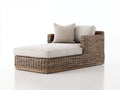 Sonnenliege aus Polyrattan 175 x 95 x 78 cm - Braun-Beige - Gepolsterte Relaxliege mit Armlehnen für Garten und Terrasse