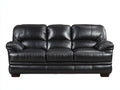 3 Sitzer Sofas in Lederoptik 215 x 96 x 90 cm - Schwarz - Weich gepolstert mit breiten Armlehnen für Wohnzimmer und Büro